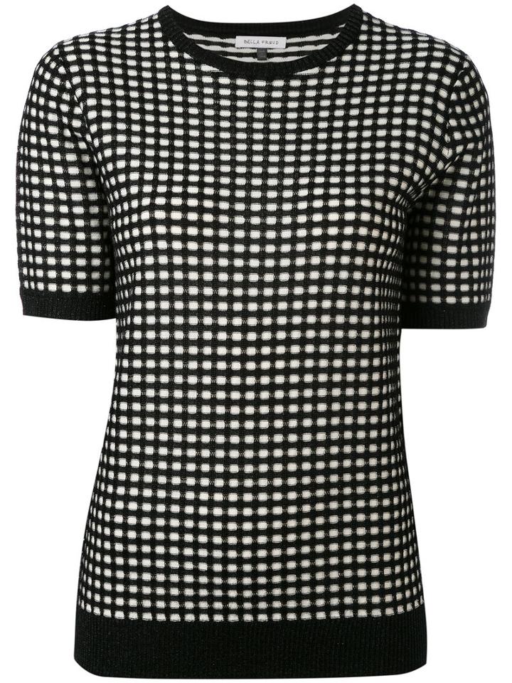 Bella Freud - Sparkle Gingham Knit Top - Women - Rayon/wool/metallic Fibre - S, Black, Rayon/wool/metallic Fibre