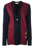 Stella Mccartney Patch Detail Rugby Cardigan, Women's, Size: Large, Blue, Virgin Wool