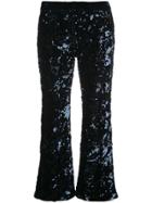 Alexis Sequined Cropped Trousers - Blue