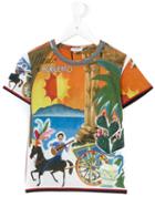 Dolce & Gabbana Kids - Agrigento Print T-shirt - Kids - Cotton - 10 Yrs, Boy's, Yellow/orange