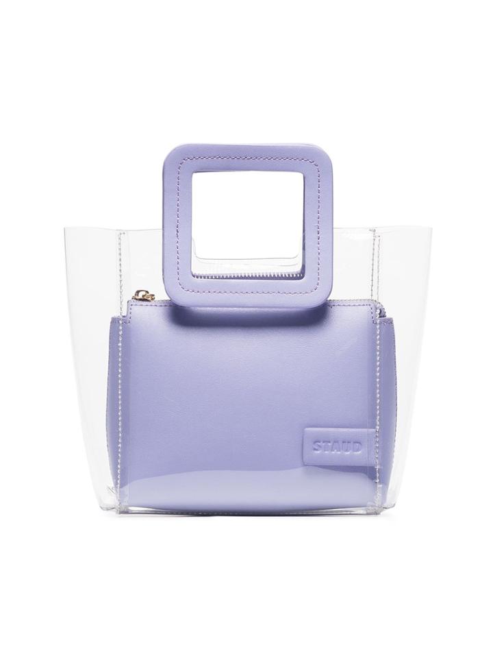 Staud Staud Mini Shirley Lthr W Pvc Tote - Purple