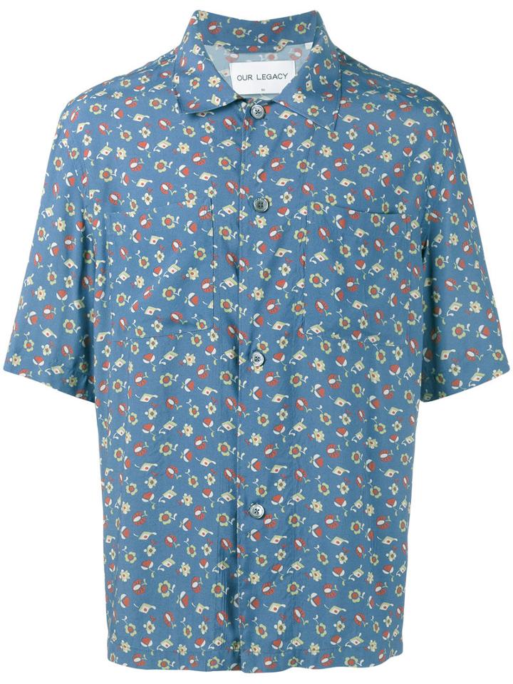 Our Legacy - Floral Print Shirt - Men - Acetate/rayon - 48, Blue, Acetate/rayon