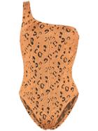 Hunza G Nancy One-shoulder Leopard Print Swimsuit - Orange