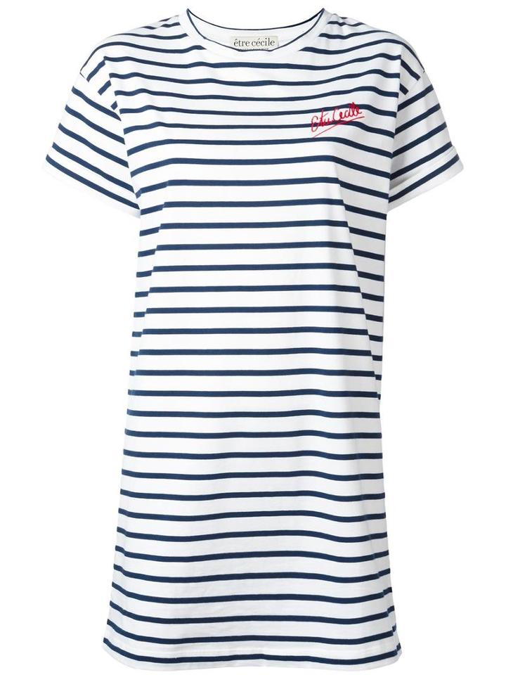 Être Cécile Striped T-shirt Dress, Women's, Size: Medium, Red, Cotton