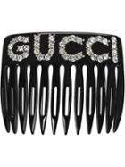 Gucci Embellished Logo Hair Comb - Black