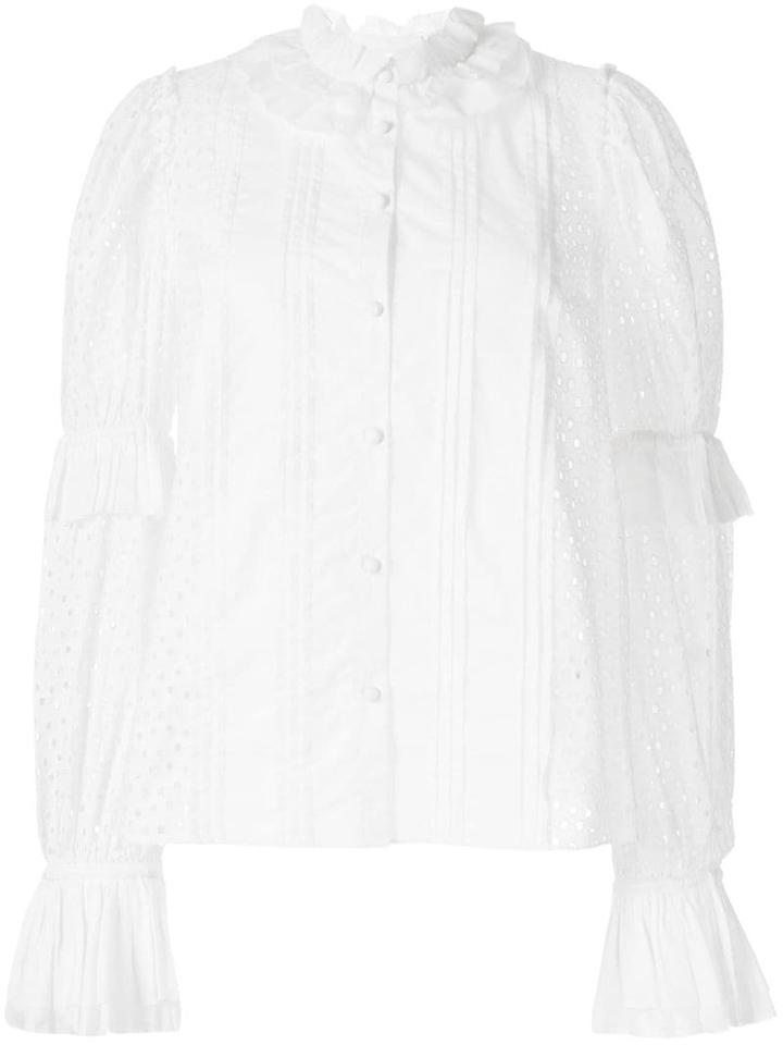 Aje Embroidered Maggie Blouse - White