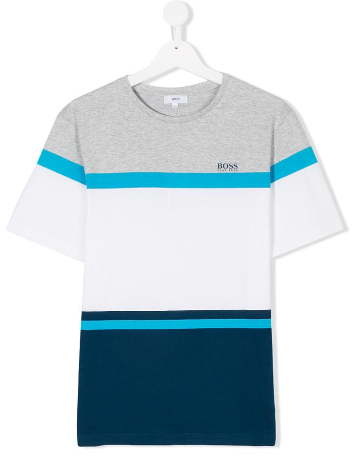 Boss Kids Teen Color Block T-shirt - White