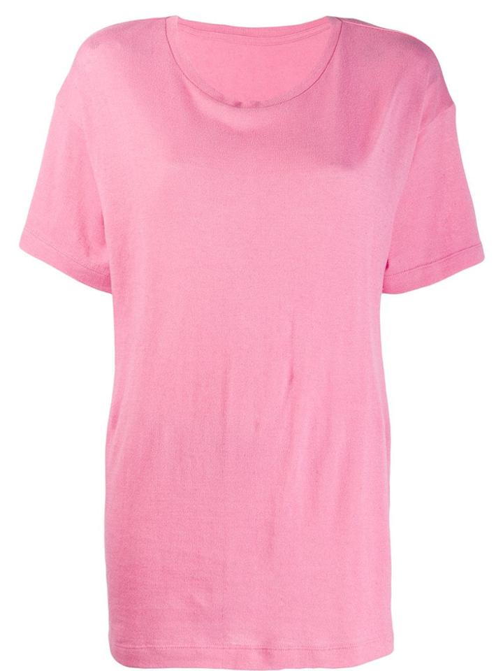 The Elder Statesman Oversized Knitted T-shirt - Pink