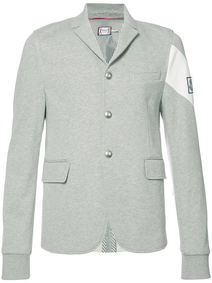 Moncler Gamme Bleu Casual Blazer, Men's, Size: Large, Grey, Cotton