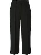 Red Valentino Cropped Trousers, Women's, Size: 42, Black, Polyester/acetate/viscose/virgin Wool