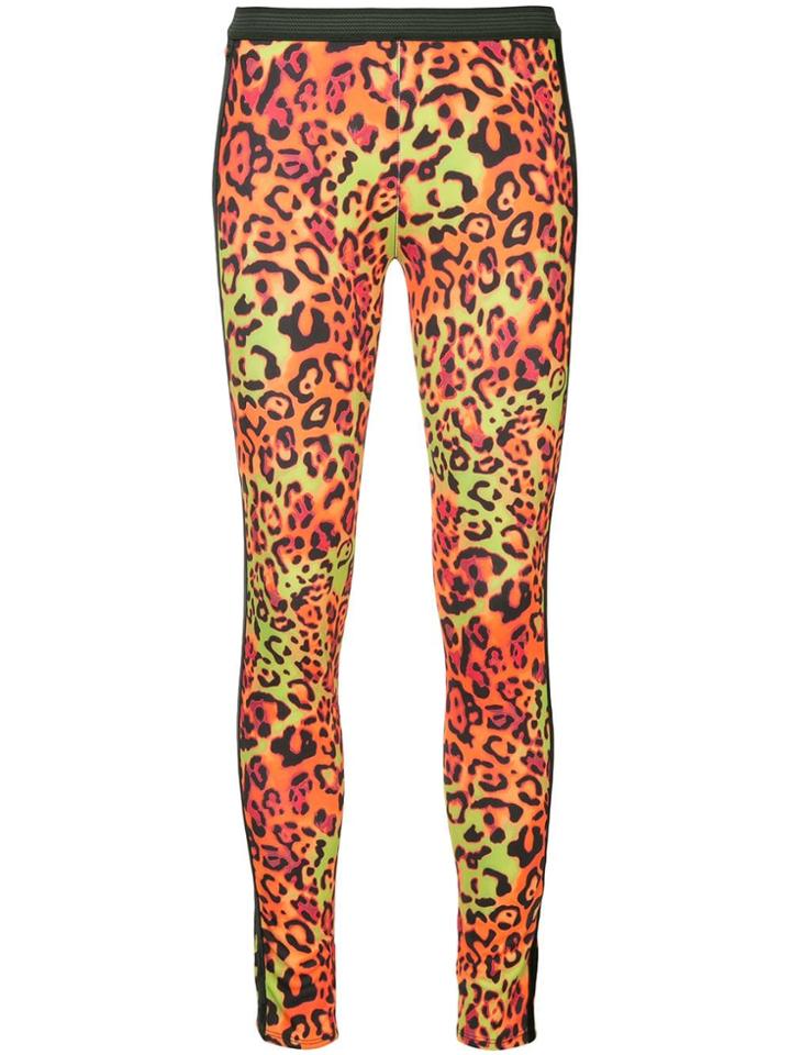 Kru Leopard Print Thermal Leggings - Orange