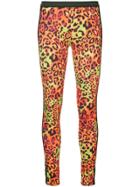 Kru Leopard Print Thermal Leggings - Orange