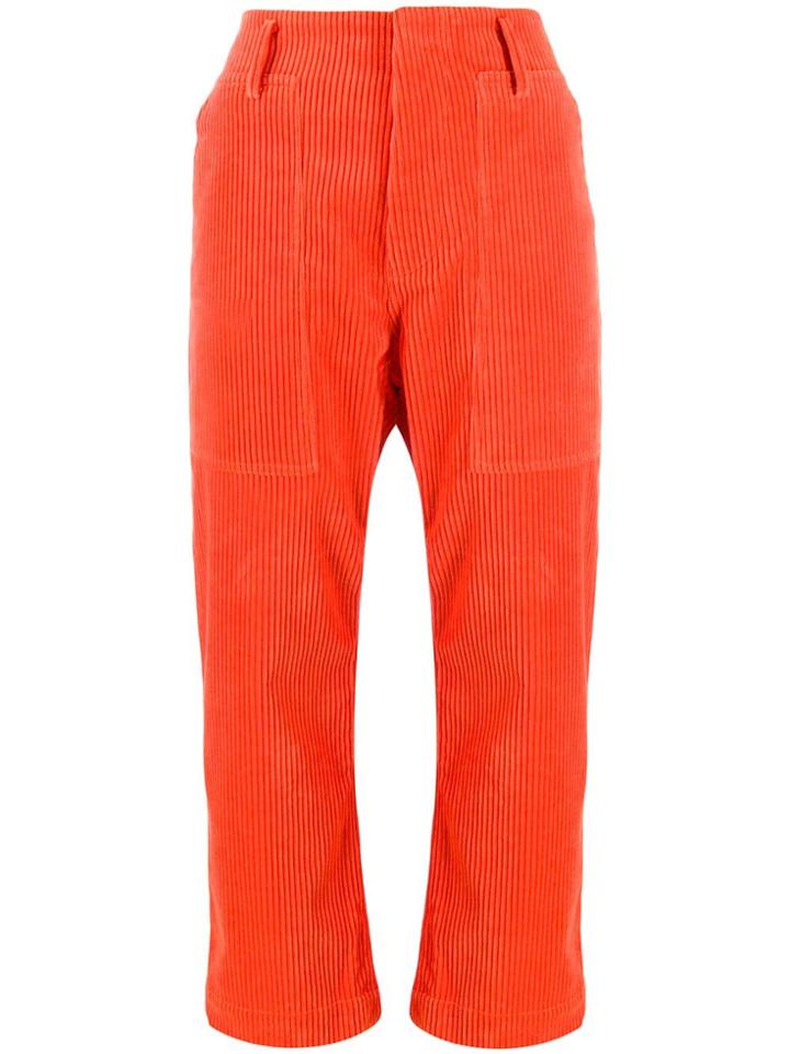 Sofie D'hoore Cropped-length Ribbed Trousers - Orange