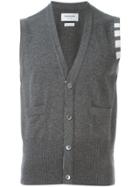 Thom Browne Sleeveless Buttoned Cardigan - Grey