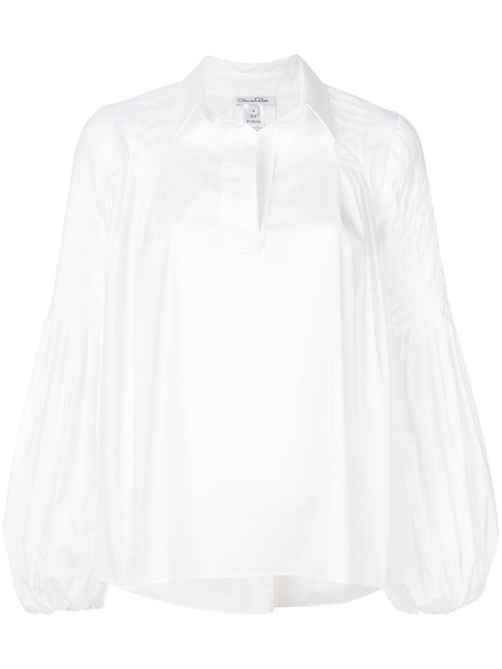 Oscar De La Renta Billow Sleeve Shirt - White