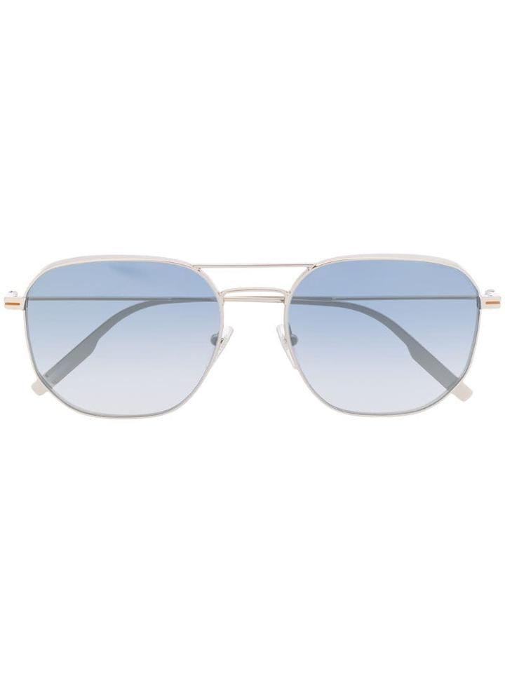 Ermenegildo Zegna Gradient Square Frame Sunglasses - Silver