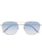Ermenegildo Zegna Gradient Square Frame Sunglasses - Silver