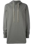 Rick Owens Long Length Hoodie, Men's, Size: Xl, Grey, Cotton