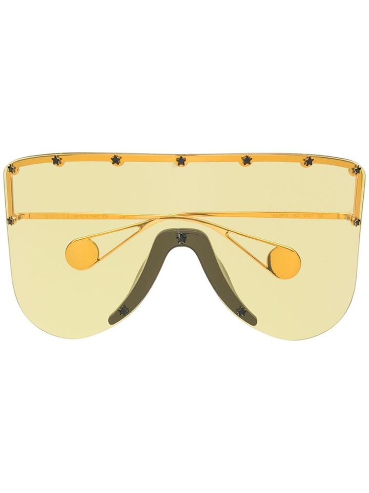 Gucci Eyewear Tinted Mask Sunglasses - Yellow