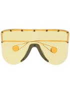 Gucci Eyewear Tinted Mask Sunglasses - Yellow
