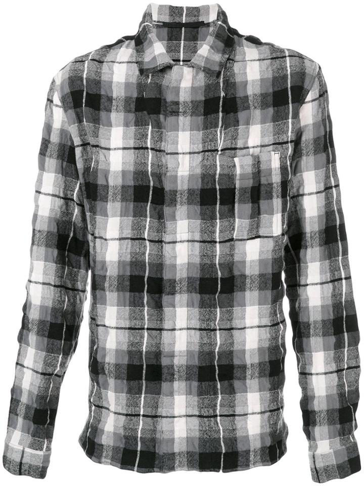 Haider Ackermann Creased Effect Plaid Shirt - Black