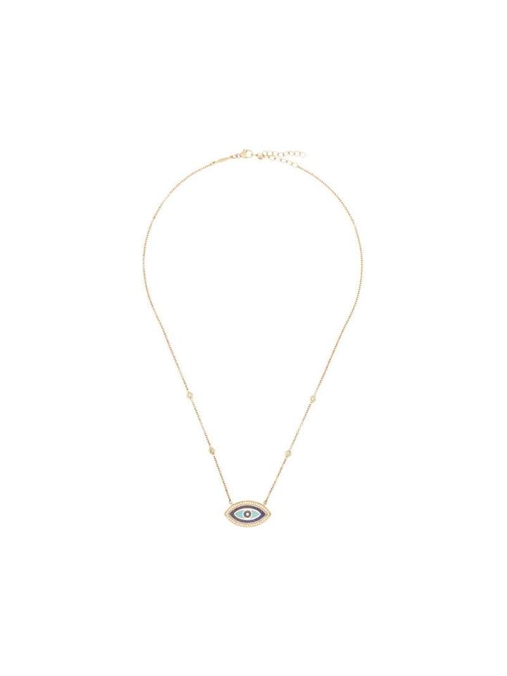 Jacquie Aiche Evil Eye Pendant Necklace - Yellow Gold