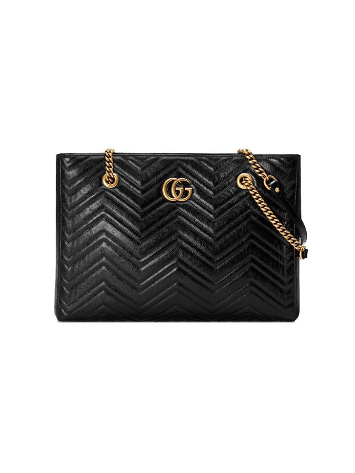 Gucci Gg Marmont Matelassé Medium Tote - Black