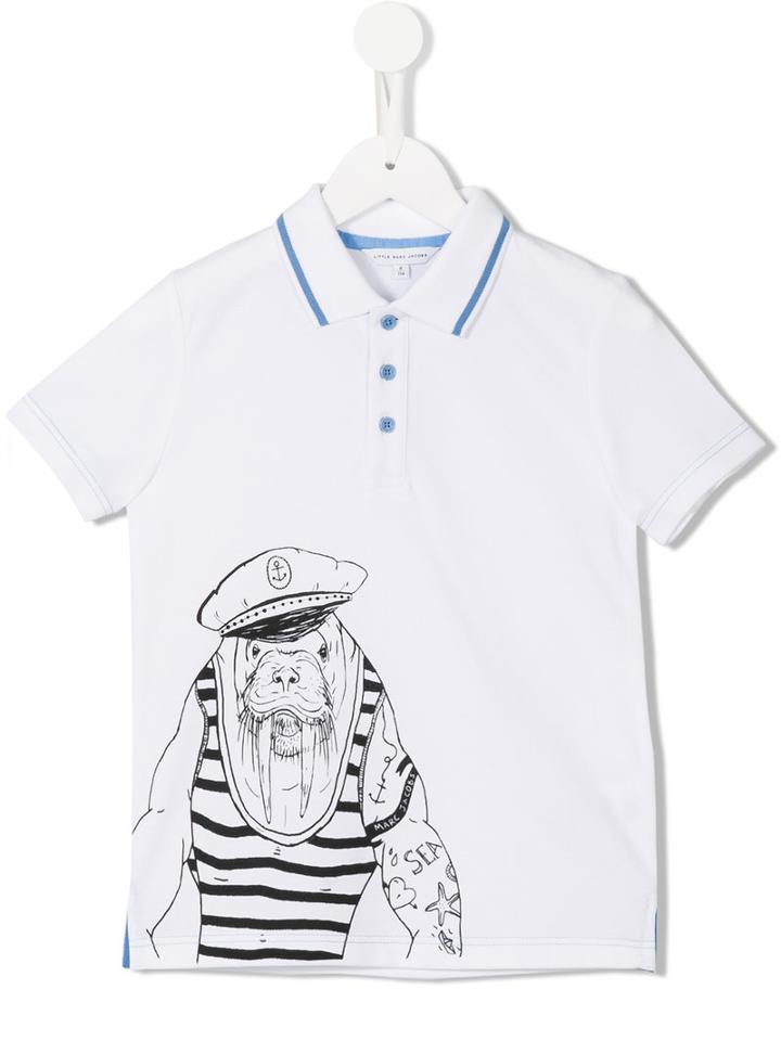 Little Marc Jacobs Sea Horse Polo Shirt, Boy's, Size: 12 Yrs, White