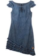 Walter Van Beirendonck Vintage Ruffled Hem Denim Dress, Women's, Size: Small, Blue