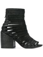 Marsèll Lattice Open Toe Ankle Boots - Black