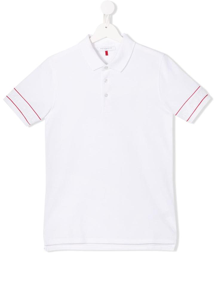 Givenchy Kids Teen Logo Trim Polo Shirt - White