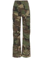 Re/done Camouflage Print Cargo Trousers - Green