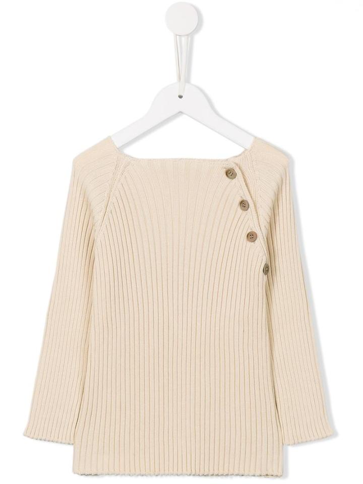 Babe And Tess 'maglia' Ribbed Jumper, Girl's, Size: 6 Yrs, Nude/neutrals