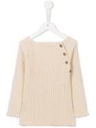 Babe And Tess 'maglia' Ribbed Jumper, Girl's, Size: 6 Yrs, Nude/neutrals
