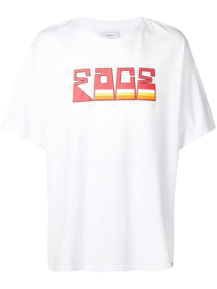 Facetasm Logo Print Oversized T-shirt - White