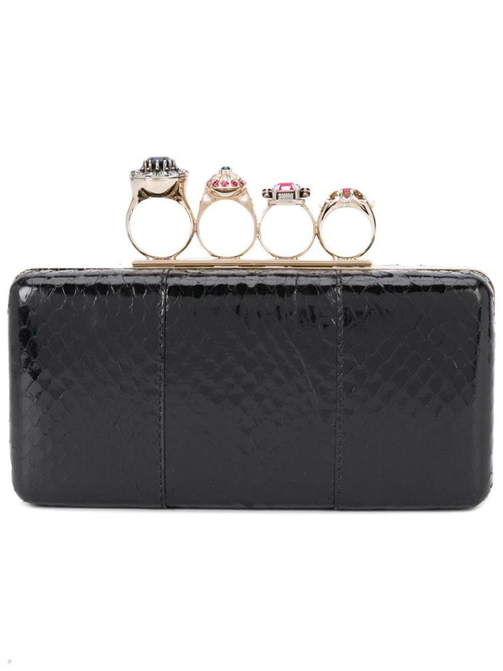 Alexander Mcqueen Knuckle Case Clutch - Black