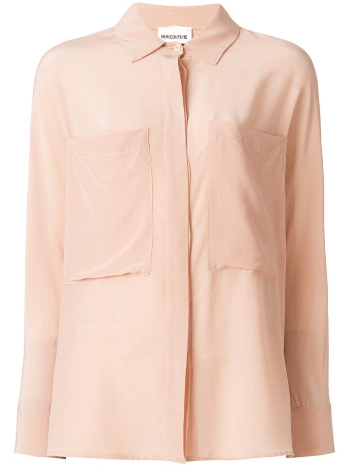 Semicouture Patch Pocket Shirt - Yellow & Orange