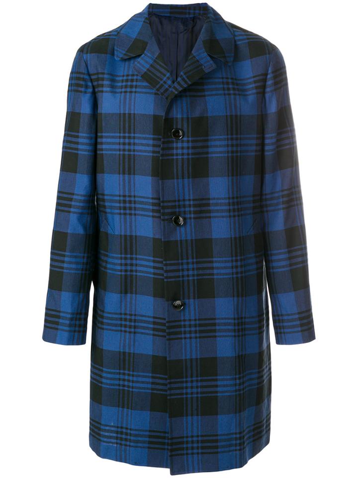 Mp Massimo Piombo Tailored Plaid Coat - Black