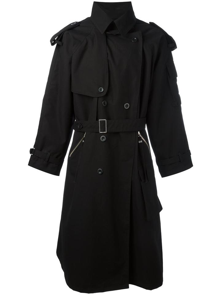 Blood Brother Insignia Trench Coat, Men's, Size: Small, Black, Cotton