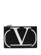 Valentino Garavani Logo-print Leather Clutch - Black