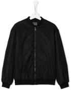 Young Versace Contrast Logo Bomber Jacket - Black