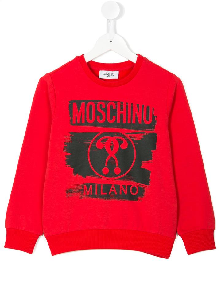 Moschino Kids - Question Mark Logo Sweatshirt - Kids - Cotton/spandex/elastane - 12 Yrs, Red