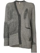 Boboutic Asymmetrical Striped Cardigan - Grey