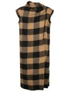 Bernhard Willhelm Long Checkered Knit Coat - Brown