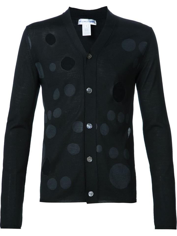 Comme Des Garçons Shirt Cut-out Dotted Cardigan