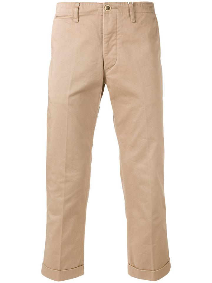 Visvim - Cropped Chinos - Men - Cotton - 4, Nude/neutrals, Cotton