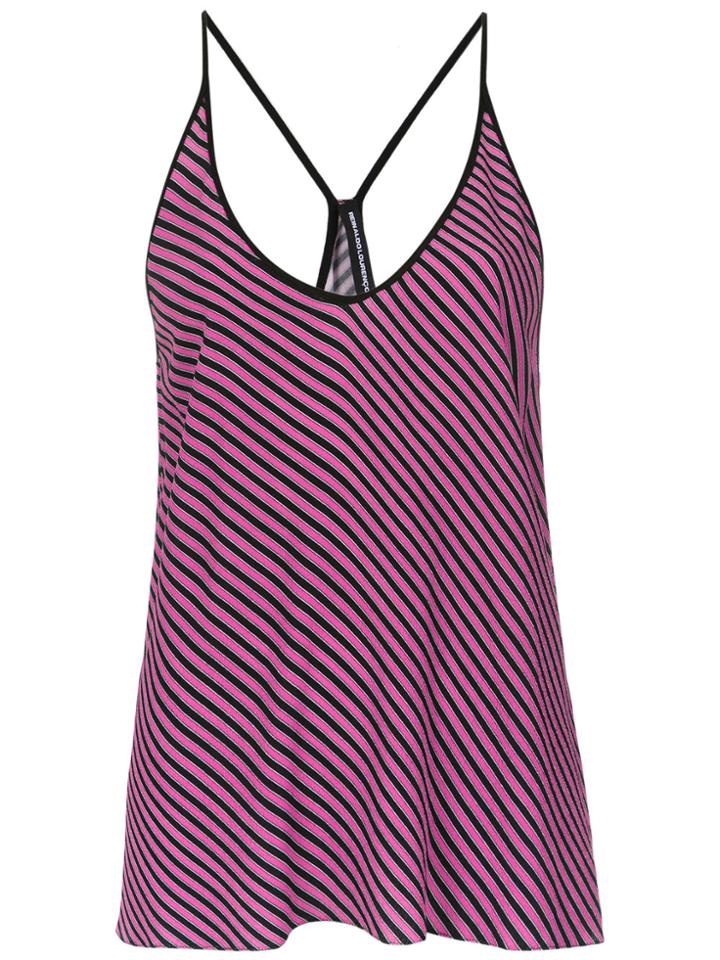 Reinaldo Lourenço Striped Racerback Tank - Pink & Purple