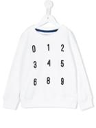 Arch & Line Numbers Sweatshirt, Boy's, Size: 10 Yrs, White