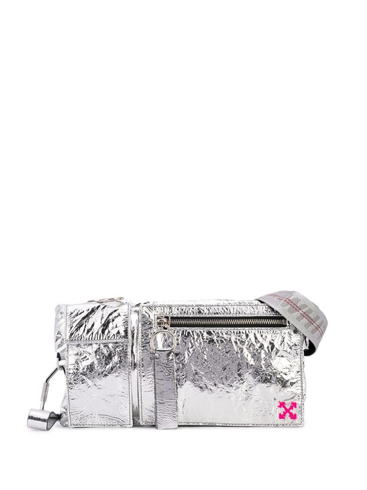 Off-white Metallic Belt Bag - Silver