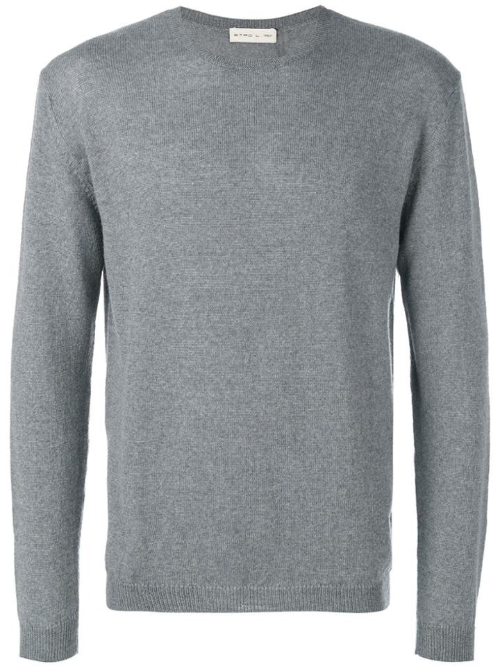 Etro Classic Crew Neck Sweater - Grey